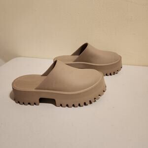 Jeffrey Campbell Size 10 Beige Platform Clog Chunky Sole Mule Shoes Hippie Chic